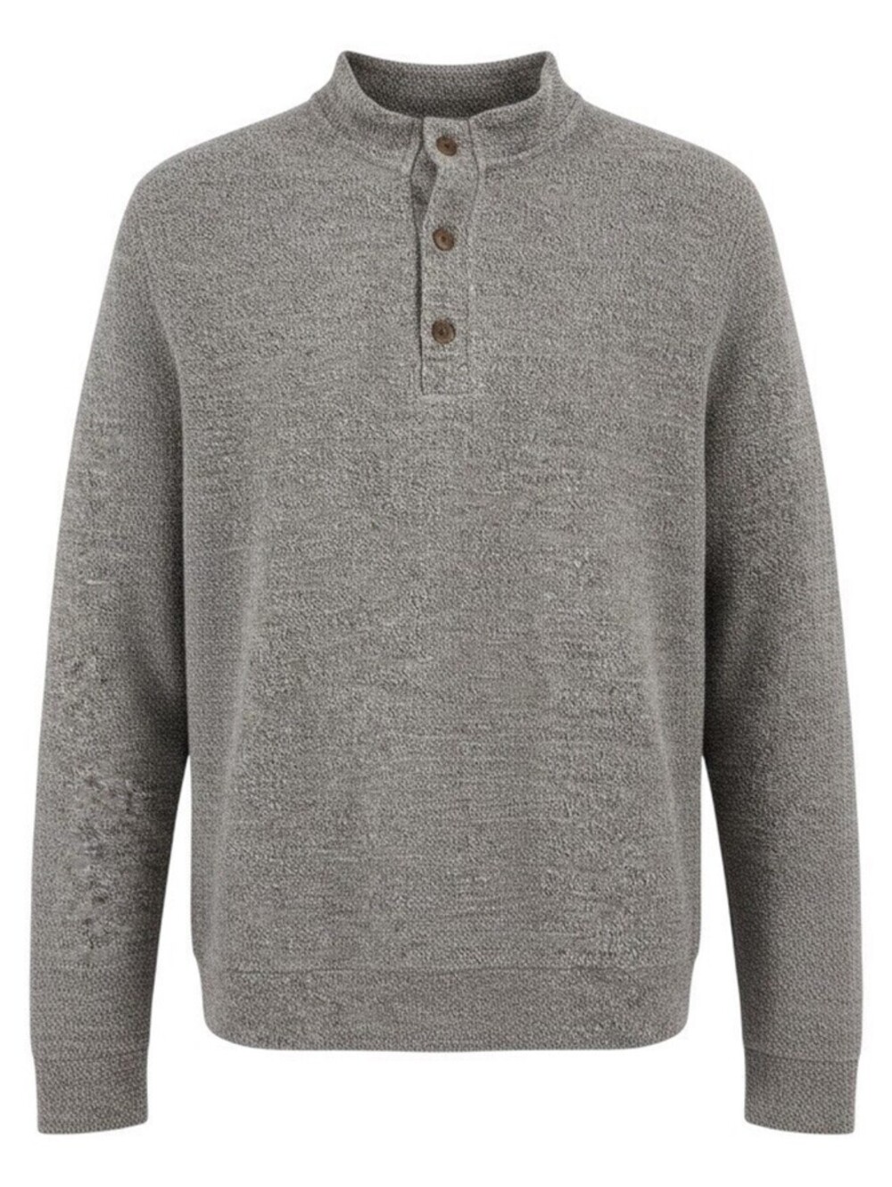 Marine Layer Men's Clayton Textured 1/4 Button Henley Pullover Gray Size Medium